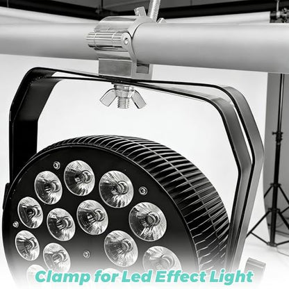 12-Pack Heavy Duty Aluminum Truss Clamps - 2 Inch Pro Stage Light Clamps for 220lb LED Par & Moving Head Fixtures - Fits 1.9-2.0" F34 Pipe for DJ Club & Theatrical Rigging