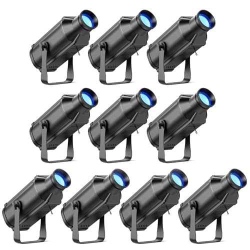 LEKO Profile Stage Spotlights, 100W RGB COB Lights, Zoom Control & DMX512 Par Ellipsidal Lights, 7CH Manual Focus LED Spotlight for Show Stage Performance Event, 10 Pack - color: 10 PACK, size: RGB