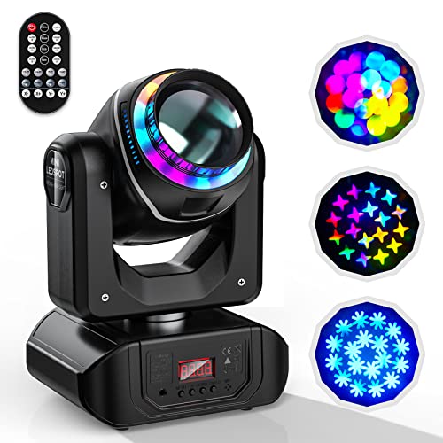 6PCS Moving Head DJ Light, with 4-in-1 Halo, 18 Prisms Rotating with Colorful Film, DMX/Voice Control/Remote Control, Suitable for Party, Ktv, Family Birthday Party and Tavern - color: 6-pack