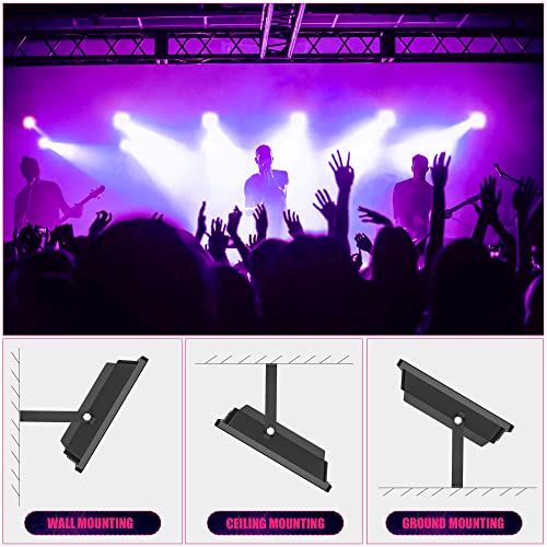 150W LED Black Light with Glow Tapes, 410nm UV Flood Lights with 10ft Cable & Plug, IP66 Waterproof, for Halloween Glow Party, Stage, Aquarium, Body Paint, Fluorescent Poster, 120V