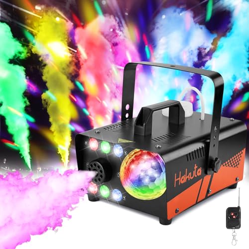 HAKUTA Fog Machine with Disco Ball Light and LED RGB Lights | 3000 CFM Spray ,with Auto Spray Function, 300ml capacity ,for Halloween, Christmas, Wedding, Stage Performance and Parties