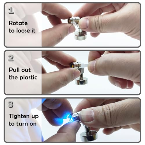 Suzeyar Metal Miniature LED Lights,Tiny Spot Light with Magnet Base,Battery Operated LED Lights,Wireless Miniature Spot Light for Artwork Painting,Jewelry Showcase,DIY Hand Craft (Blue) - color: Blue