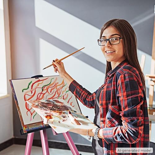 RRFTOK Pink 17-66 Inch Adjustable Art Easel Stand for Painting and Sign | Portable aluminum tripod easel for painting, sign, canvas holder, floor and display use - style: 66Pink 1-pack
