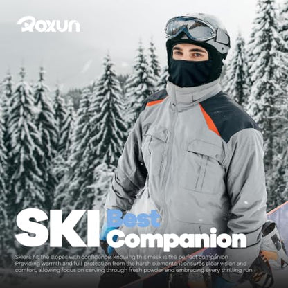 ROXUN Ski Mask Balaclava, Motorcycle Summer Cooling Breathable UV Protector | Windproof & Warm, Adjustable & Secure, Breathable & Dry-Fit, All-Season Comfort - color: 302-black+gray+white