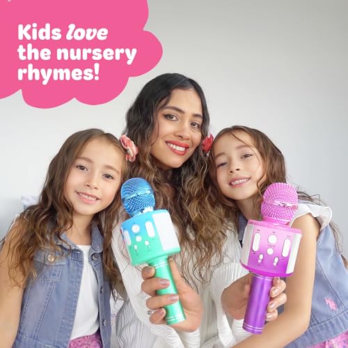 Move2Play, Kids Karaoke Microphone | Includes Pre-Loaded Songs & Bluetooth | Kids Birthday Party Gift | Toy for All Ages 2, 3, 4, 5, 6+ Year Old Girls, Boys & Toddlers - color: White/Pink