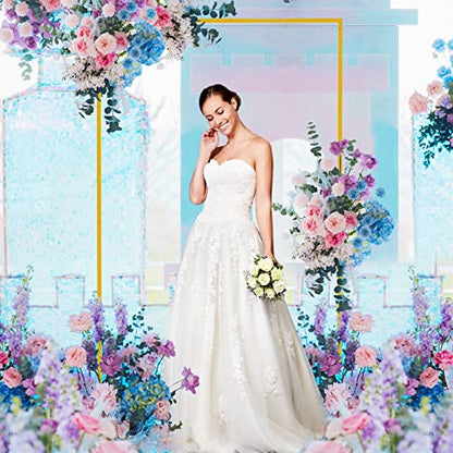 Wokceer Square Backdrop Stand Gold Metal Wedding Arch Stand 6.6FT x 4FT - color: Gold, size: 6.6FT x 4FT