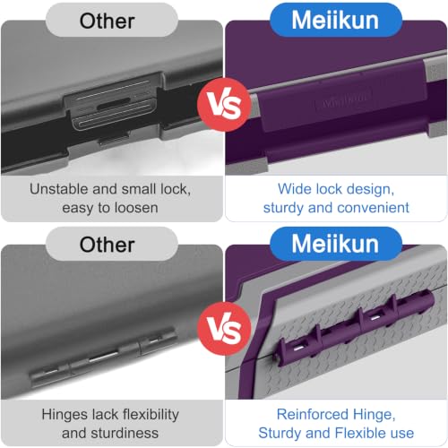 Meiikun Clipboard with Storage, Rugged Shockproof Protective, Internal Pen Pouch & Metal Clip, Heavy Duty Plastic Clip Boards 8.5x11, High Capacity Contractor Folder for School Office (Tomato Purple) - color: Tomato Purple