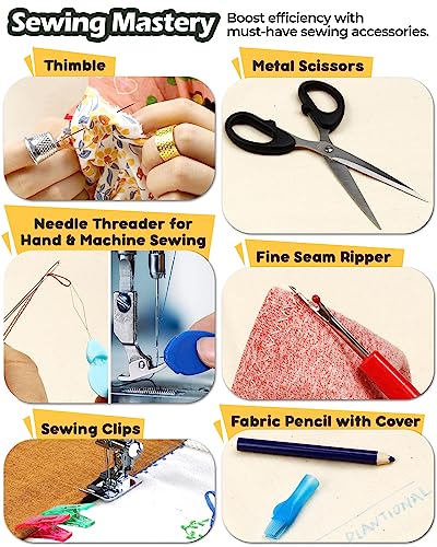 Heavy Duty Sewing Kit, Upholstery Repair Sewing Kit with Sewing Awl, 120PCS | Sewing Kit, Large-Eye Needles, Sewing Awl, Seam Ripper, 20 Colors Sewing Thread, Upholstery Repair, Leather Repair, DIY - color: 20 Color (Pack of 120)