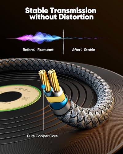 Highwings 3.5mm to 6.35mm Stereo Audio Cable - 10 ft, 1/4 to 1/8 | TRS Bidirectional Stereo Audio Cable Jack for Guitar, Home Theater Devices, Speaker and Amplifiers - size: 10FT