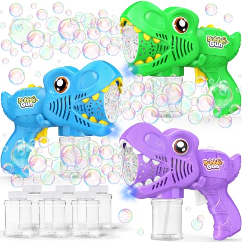 3 Bubble Guns Kids Toys Bubbles Machine, Outside Toys for Ages 3-5 4-8 Kids - color: Blue+green+purple