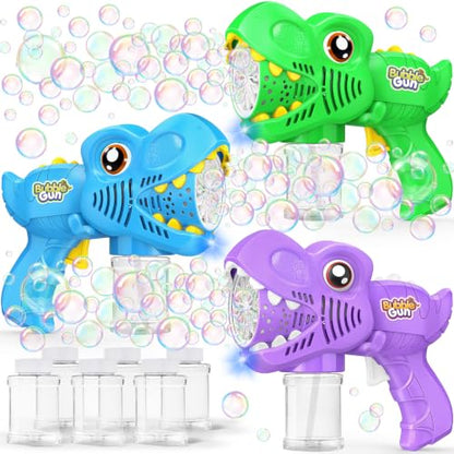 3 Bubble Guns Kids Toys Bubbles Machine, Outside Toys for Ages 3-5 4-8 Kids - color: Blue+green+purple
