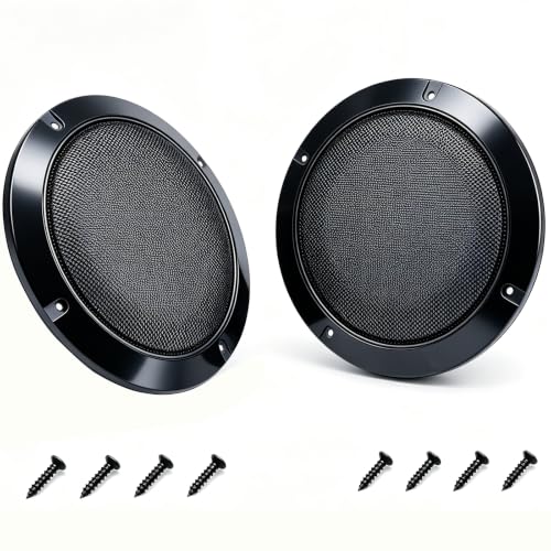 FDXGYH 2 Pack 10 Inch Speaker Grills Cover Metal Mesh Grill [Black] | Horn Guard Protector Cover with Mounting Screws for Home/Car Audio - size: METAL