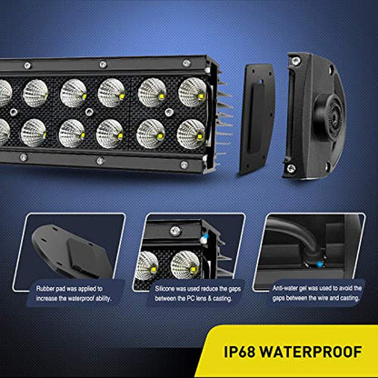 Nilight - NI07B-120W 22" 120w LED Light Bar Flood Spot Combo Driving Lights Fog Lamp off road led lights for SUV ATV Truck 4x4 Boat ,2 Years Warranty - size: 22Inch 120W Light