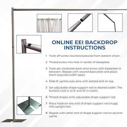 OnlineEEI Pipe & Drapes Portable Stand Kit, 8FT x 20FT Photo Backdrop Set with Portable Stand, Photography Background for Weddings, Birthday Parties, Business Events (Burgundy) - color: Burgundy