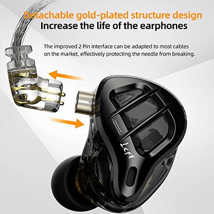 KZ ZAR in Ear Monitor Headphones 7BA+1DD Hybrid Driver Gaming Earbuds HiFi Bass IEM Earphones for Musicians Singers Audio Engineers Audiophile Dj Drummers