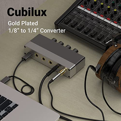 6.35mm to 3.5mm Audio Adapter, Gold Plated 1/4" Male to 1/8" Female TRS Stereo AUX Connector Converter for Guitar Keyboard Digital Piano Studio Monitor Amplifier Mixer Splitter, 3-Pack - color: 3-Pack