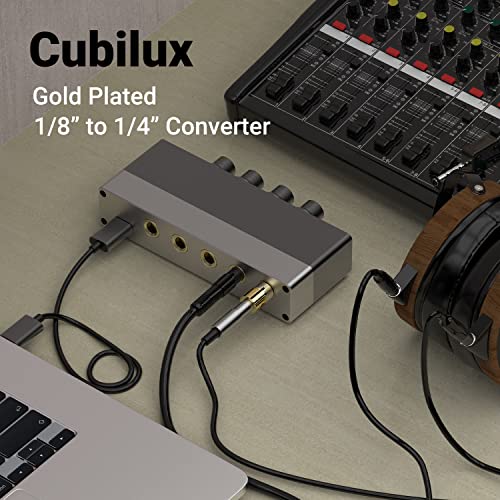 6.35mm to 3.5mm Audio Adapter, Gold Plated 1/4” Male to 1/8” Female TRS Stereo AUX Connector Converter for Guitar Keyboard Digital Piano Studio Monitor Amplifier Mixer Splitter, 6-Pack - color: 6-Pack