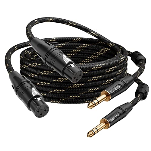 XLR to 1/4 Cable, XLR Female to 1/4 Cable 25FT 2Pack - size: 25ft 2Pack, style: XLR Female to 6.35
