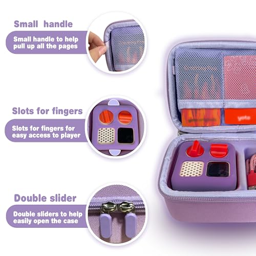Hard Travel Case Compatible with Yoto Mini–Kids Audio & Music Player,Yoto Card Holder Bag with Adjustable Shoulder Strap for Up to 36 Audiobook Cards,Children’s Mini Player. (purple) - color: purple
