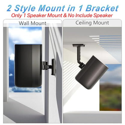 notiela Speaker Ceiling Mount for Roku Speaker Wall Mount - Tilt and Swivel Adjustable Mounting Brackets for Roku Wireless Speakers with Hardware Kit, 1 Pack - style: 1 Pack