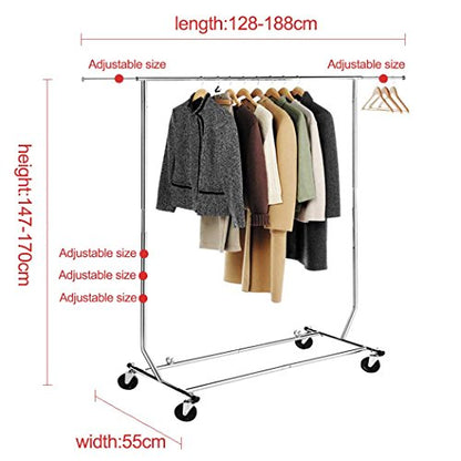 Round Tubing Collapsible Garment Rack, 44670 | Professional-grade garment rack, chrome or powder-coated finish, commercial-grade tubing for high-volume retail use - style: Commercial Use