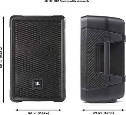 JBL Professional IRX112BT Powered PA Speaker, Portable Loudspeaker with Bluetooth, 10 Inch Woofer, 1300 Watt, Mobile DJ, Musicians, Small Venues, Ceremonies and Sports Events, Black - size: 12", style: Two Way Speakers