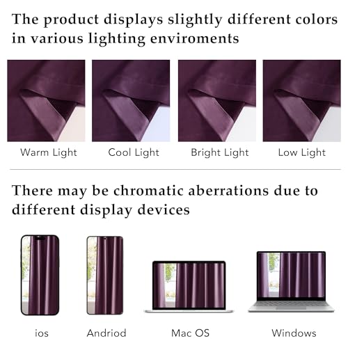 NICETOWN Dark Purple Heavy Velvet Pleat Curtains 84 inch Long 2 Panels - color: Dark Purple, size: 52"W x 84"L (Pack of 2)