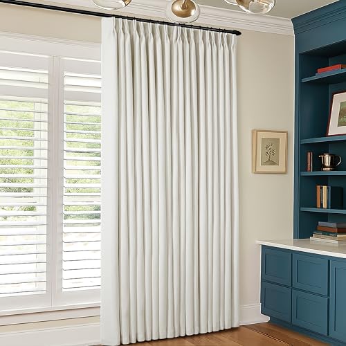 90 Inch Pinch Pleated Linen 100% Blackout Curtains Extra Wide Natural 60x90 - color: Natural Linen, size: 60"W x 90"L (Pack of 1)