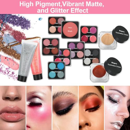 Anpro All-In-One Makeup Kit for Girls 10-12, Teen Makeup Set, Mermaid Case - color: Mermaid Color