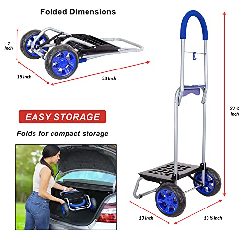 dbest Products Trolley Dolly MM, Blue Handtruck Cart Hardware Garden Utility - color: Blue