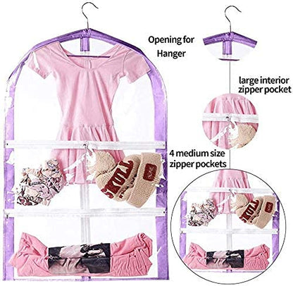 Clear Kids Dance Costume Garment Bag,3 Pack Garment Bags for Hanging Clothes,Garment Bag for Travel Storage,Dress Up Storage Bag for Children Girls