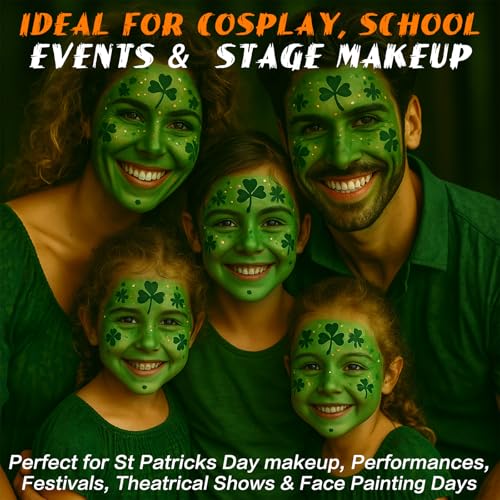 BOBISUKA Light Green Face Body Paint Stick Washable Water-Based Face Paint Makeup Stick for Halloween Witch, Zombie, Hulk, Goblin, Camo, Hunting, Cosplay, SFX, Sports Eye Black & Costume Party - color: Light Green