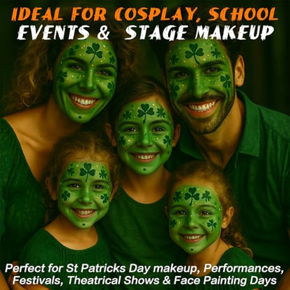 BOBISUKA Light Green Face Body Paint Stick Washable Water-Based Face Paint Makeup Stick for Halloween Witch, Zombie, Hulk, Goblin, Camo, Hunting, Cosplay, SFX, Sports Eye Black & Costume Party - color: Light Green