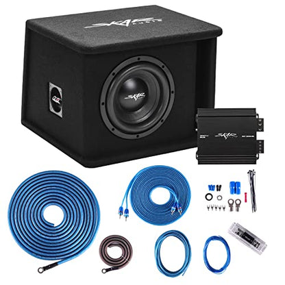 Skar Audio Single 8" Complete 700 Watt SDR Series Subwoofer Bass Package - Includes Loaded Enclosure with Amplifier - size: Single 8" D2 Loaded Enclosure with Amplifier