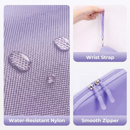 FYY Travel Cable Organizer - 8 Compartments, Lightweight, Water Repellent - color: Purple, size: (S) 8.1"× 4.7"× 2.9"