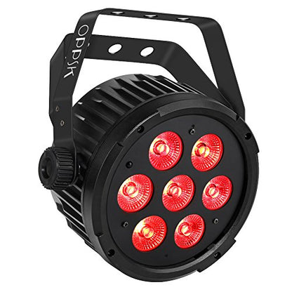 70W 7LED RGBWA DMX Stage Par Lights by Remote Control | Auto Play Sound Activated, Uplights for Wedding Church Christmas Club Bands Mobile DJ Events Party