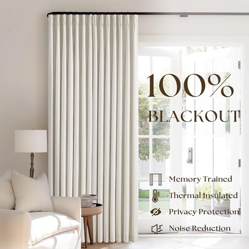 TWODRAPES Natural Linen 100% Black Out Curtains 86 Inches Long 2 Panels Set - color: Natural Linen, size: 40"W x 86"L (Pack of 2)