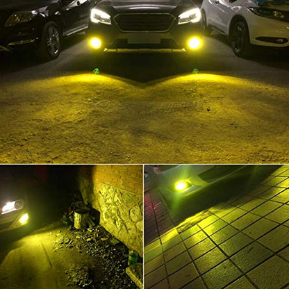 PSX24W 2504 LED Bulb Fog Lights, 3000K Amber Yellow, 2 Pack | 3800LM Super Bright, CSP 12276 Fog Bulb Replacement, Daytime Running Light, for Car Truck SUV - color: Golden Yellow