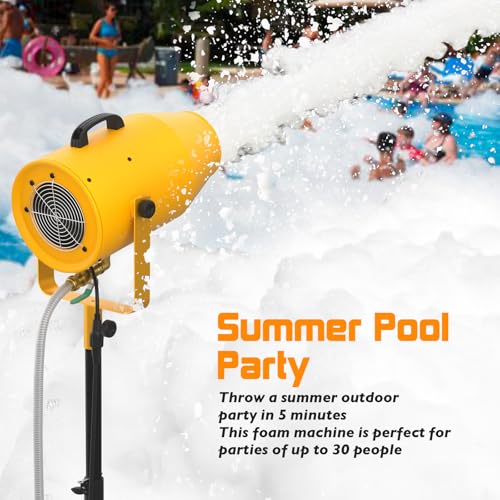 Foam Party Machine,1000W Outdoor Foam Machine With Adjustable Tripod Stand | Continuous Foam Output, 3-5m Spray Distance, Water Pump Design, 34-46 Inch Adjustable Stand for Lawn and Backyard - color: Yellow4