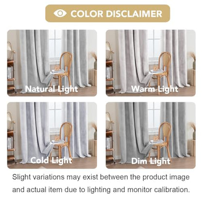 H.VERSAILTEX Velvet 100% Blackout Curtains for Living Room Full Light Blocking Curtains Thermal Insulated Room Window Drapes Soft Luxury Curtains Grommet Top 2 Panels (55" W x 63" L, Glacier Gray) - color: Glacier Gray, size: 55"W x 63"L (Pack of 2)