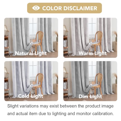 H.VERSAILTEX Velvet 100% Blackout Curtains for Living Room Full Light Blocking Curtains Thermal Insulated Room Window Drapes Soft Luxury Curtains Grommet Top 2 Panels (55" W x 84" L, Glacier Gray) - color: Glacier Gray, size: 55"W x 84"L (Pack of 2)