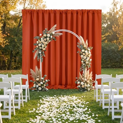 Rust Backdrop Curtains 10ftx8ft Thanksgiving Polyester Photo Drapes - color: Rust, size: 2 Panels 5ft X 8ft