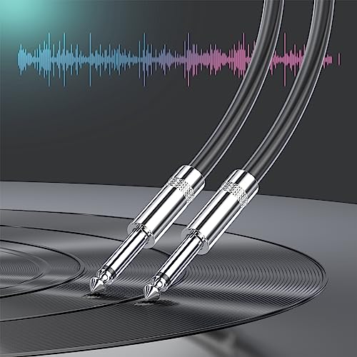2 Pack 33 feet (10M) 1/4" to 1/4" Speaker Cables, 12 AWG Professional 6.35mm to 6.35mm Stereo Audio Cable Heavy Duty Cord Wire Guitar Speaker Cable - size: 33 ft, style: 1/4" to 1/4" end
