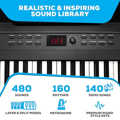 Alesis Recital Play 88-Key Piano Keyboard Bundle | Portable, 480 Voices, Split/Layer Modes, Includes Lessons, Stand, Sustain Pedal, Headphones, Carry Bag, for Beginners - size: 88 keys + accessories, style: Recital Play w/ Accessories