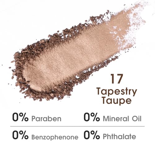 UCANBE Tapestry Taupe Single Eyeshadow Palette, Highly Pigmented Shimmer Eye Shadow Powder, Professional Long-Lasting Waterproof Makeup Palette - color: 17 Tapestry Taupe
