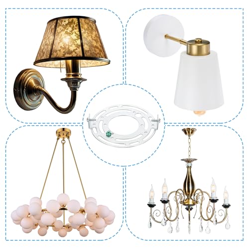 PATIKIL 105mm (4.1") Universal Light Fixture Mounting Bracket Kit, Light Crossbar Round Ceiling Plate with Screw for Wall Lights Ceiling Lighting Pendant Chandelier - size: 105mm