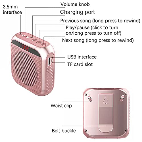 Portable Voice Amplifier for Teachers, Rechargeable Personal Amplifier Mic PA System Headset Microphone with Speaker for Teachers, Training, Meeting, Tour Guide, Yoga, Classroom (White) - color: White