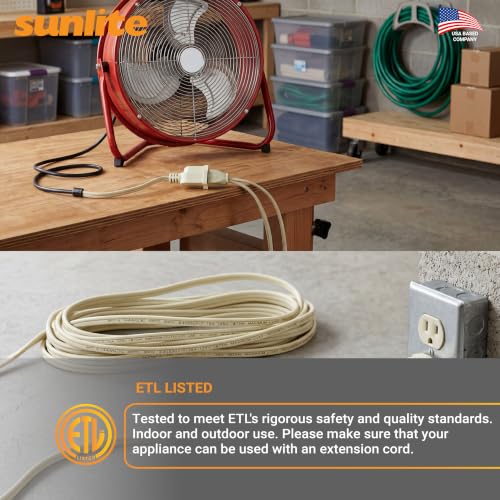Sunlite 04150-SU EX6/AP Medium Duty Appliance 6-Foot Extension Cord, Three Prong, 14/3 Gauge, 15 Amp, Beige - size: 6'