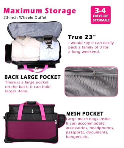 Dance Bag with Garment Rack,23inch Dance Competition Garment Bags with Clothes Rack,Suitcase,Rolling Duffle for Travel, Wheeled Drop-Bottom Upright Luggage Closet Suitcase(Expand-Purple - color: 23inch Expand-Purple