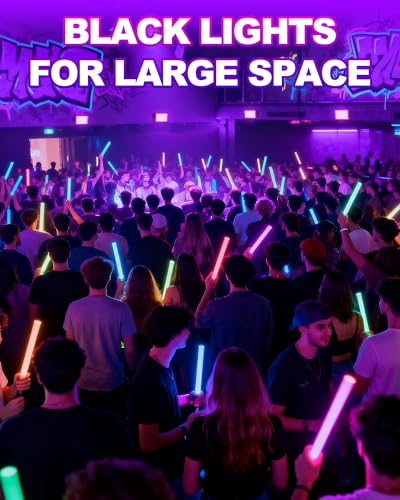 2 Pack 200W LED Black Light for Halloween, Waterproof Blacklight Glow Party | Neon Party, Birthday, IP66, Outdoor, Body Paint, Fluorescent Poster Tapestry, Bedroom, Classroom, 10ft Cord & Plug & Switch - style: 200W-2Pack